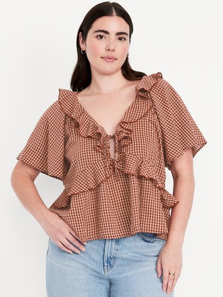 Ruffle V-Neck Top | Old Navy (US)