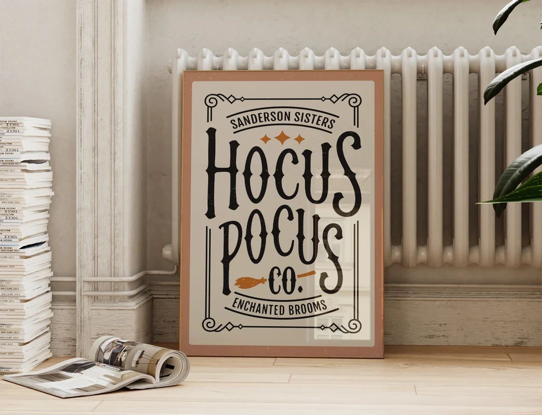 Neutral Halloween Print Sanderson Sisters Hocus Pocus Wall Art Beige Witchy Poster Typography Aut... | Etsy (US)