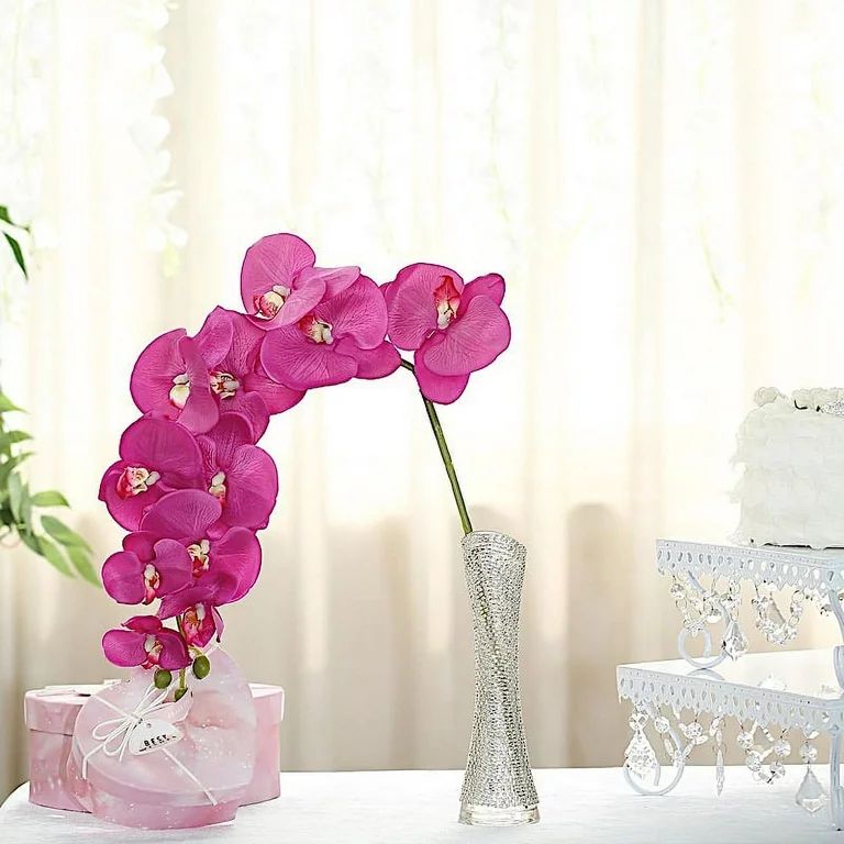 BalsaCircle 2 Fuchsia 40" Artificial Faux Silk Orchid Flowers Sprays Stems Home Party | Walmart (US)