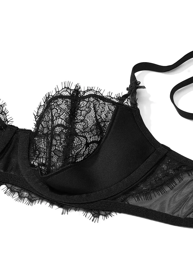 Victoria's Secret Wicked Unlined Lace Balconette Bra with Lace-Up .