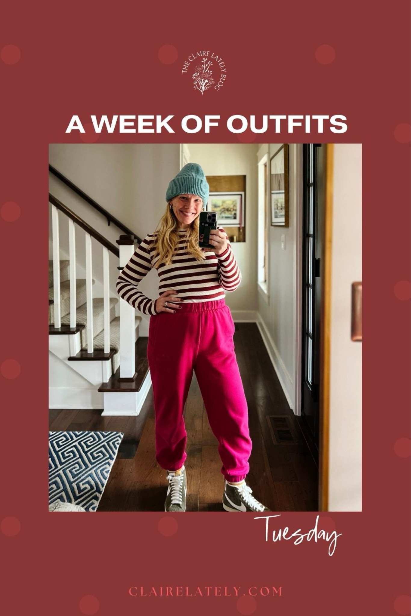 A week of real life mom outfits - high top sneakers, gap sweatpants,  stripe long sleeve top, madewell blue hat 
❤️ Claire Lately 

#LTKfindsunder50 #LTKstyletip #LTKSpringSale