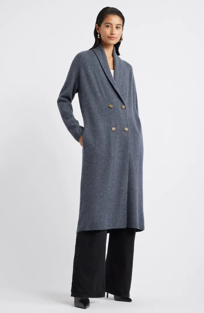 Wool & Cashmere Double Breasted Long Cardigan | Nordstrom