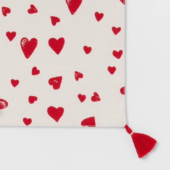 72" x 14" Cotton Heart Scatter Kitchen Table Runner - Threshold™ | Target