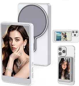 Vlog Selfie Monitor Screen for Phone, Rear Camera for Selfie Vlog Live Stream, Magnetic Mount Wir... | Amazon (US)