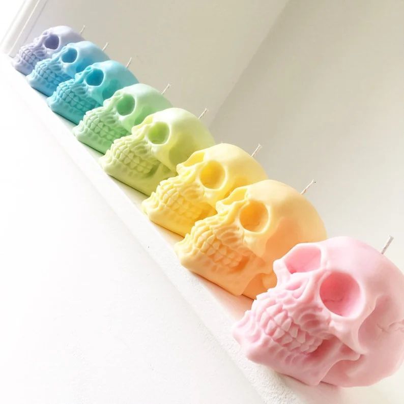 Pastel Skull Candle  100% soy wax   Soy wax candle  Skull | Etsy | Etsy (US)