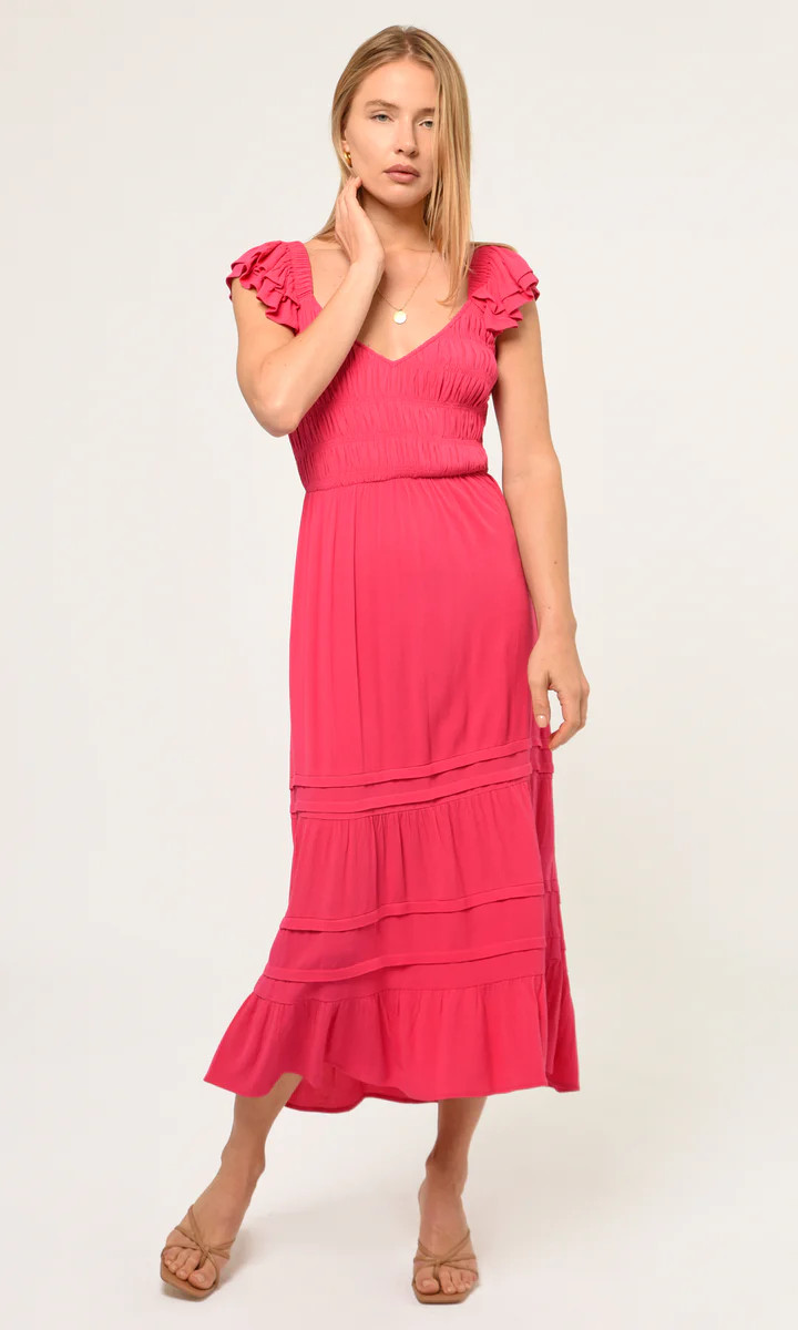 Glenda Smocked Gauze Maxi Dress | Greylin Collection | Women's Luxury Fashion Clothing 