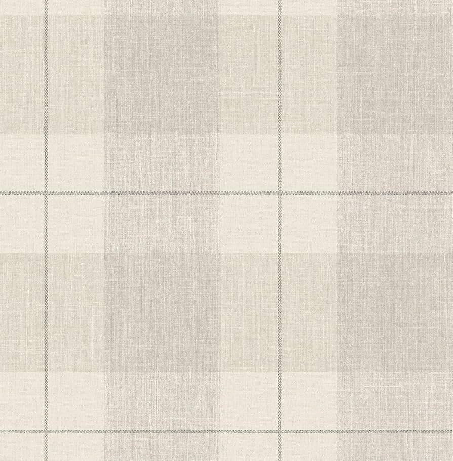 NextWall Lenox Hill Plaid Peel and Stick Wallpaper (Neutral) | Amazon (US)