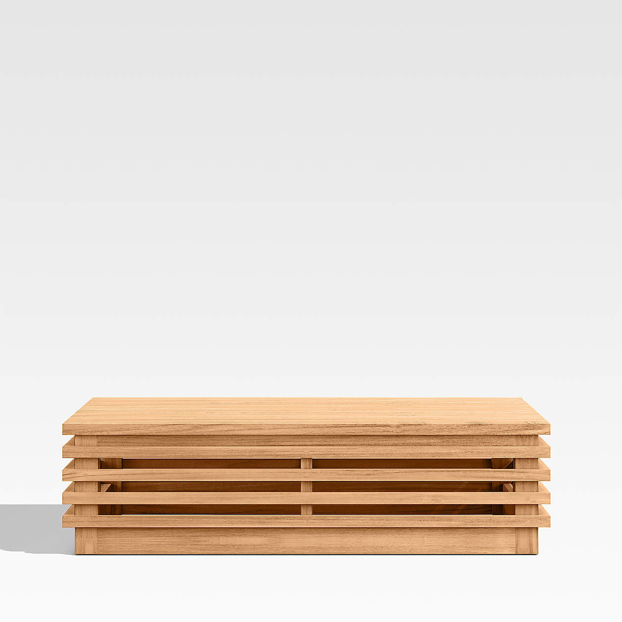 Batten Natural Teak Outdoor Coffee Table | Crate & Barrel | Crate & Barrel
