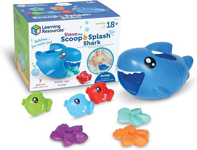 Learning Resources Steve The Scoop & Splash Shark, 7 Pieces, Ages 18 Months+, Toddler Learning To... | Amazon (US)