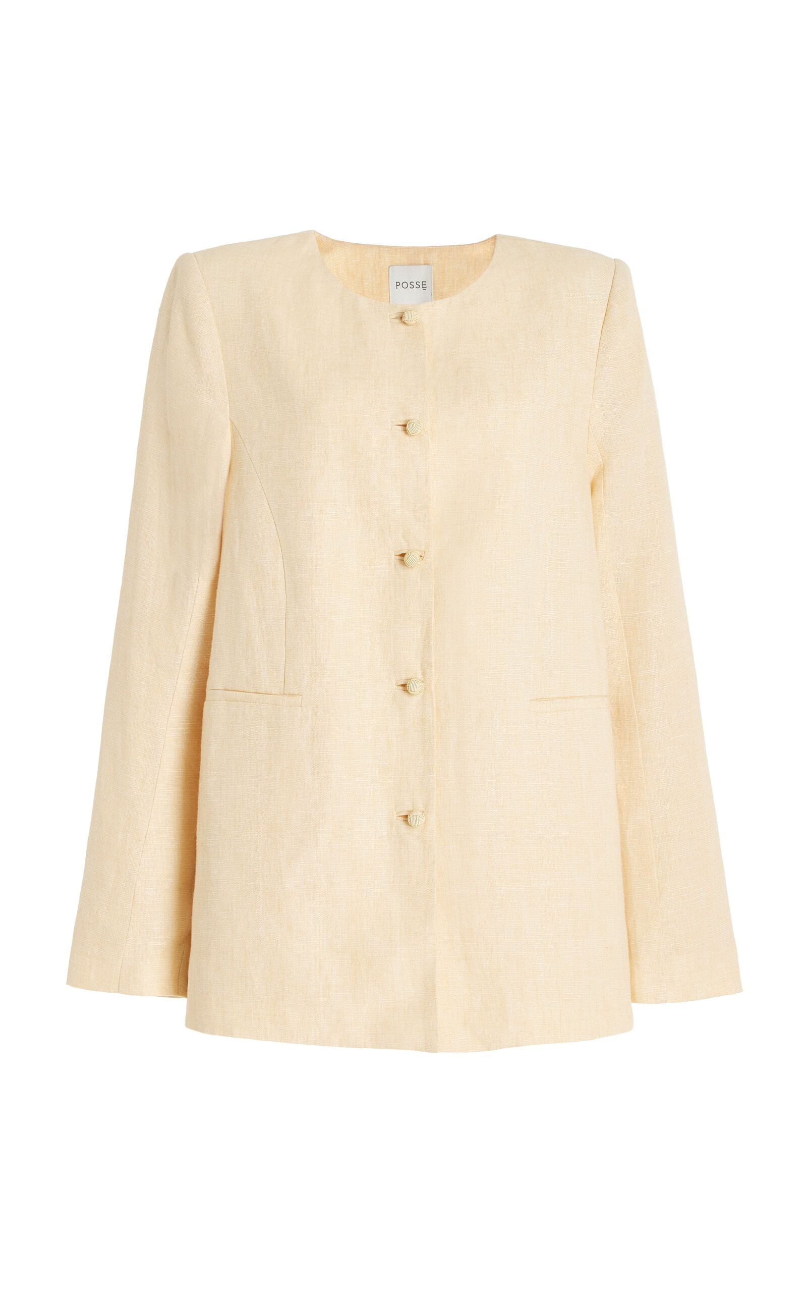 Posse - Rio Linen Shift Jacket - Yellow - L - Moda Operandi | Moda Operandi (Global)