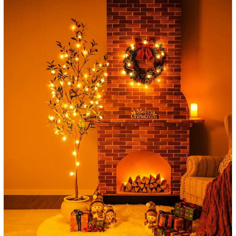 DR.Planzen 6ft Artificial Olive Tree Indoor, Tall Faux Olive Tree, Artificial Plants with Natural... | Walmart (US)