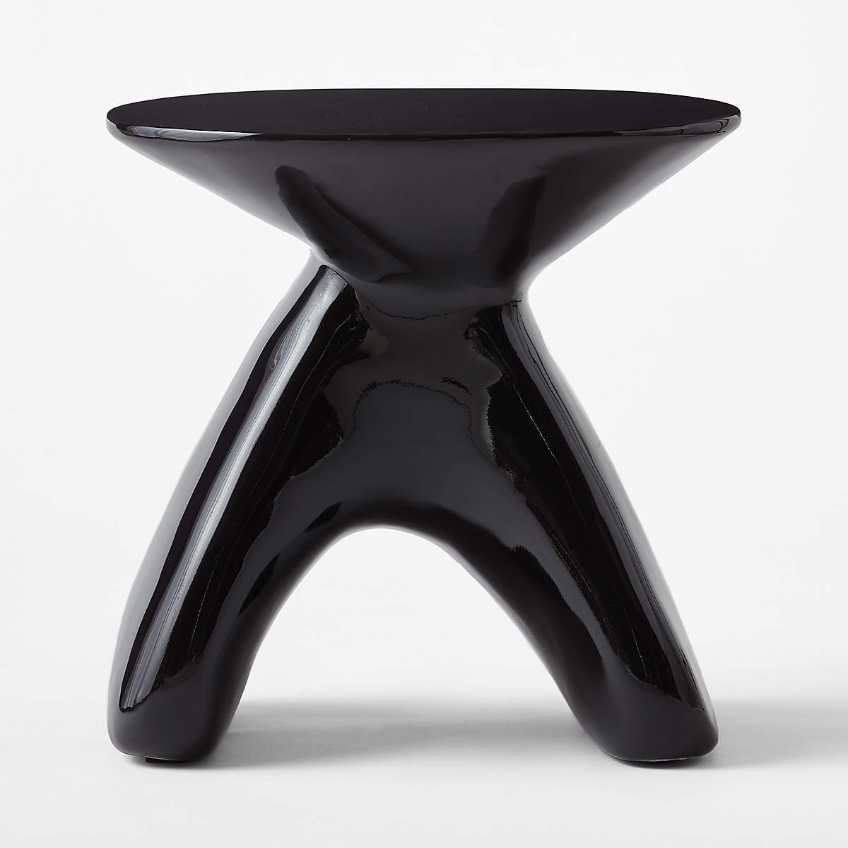 Forcella High-Gloss Black Side Table | CB2 | CB2