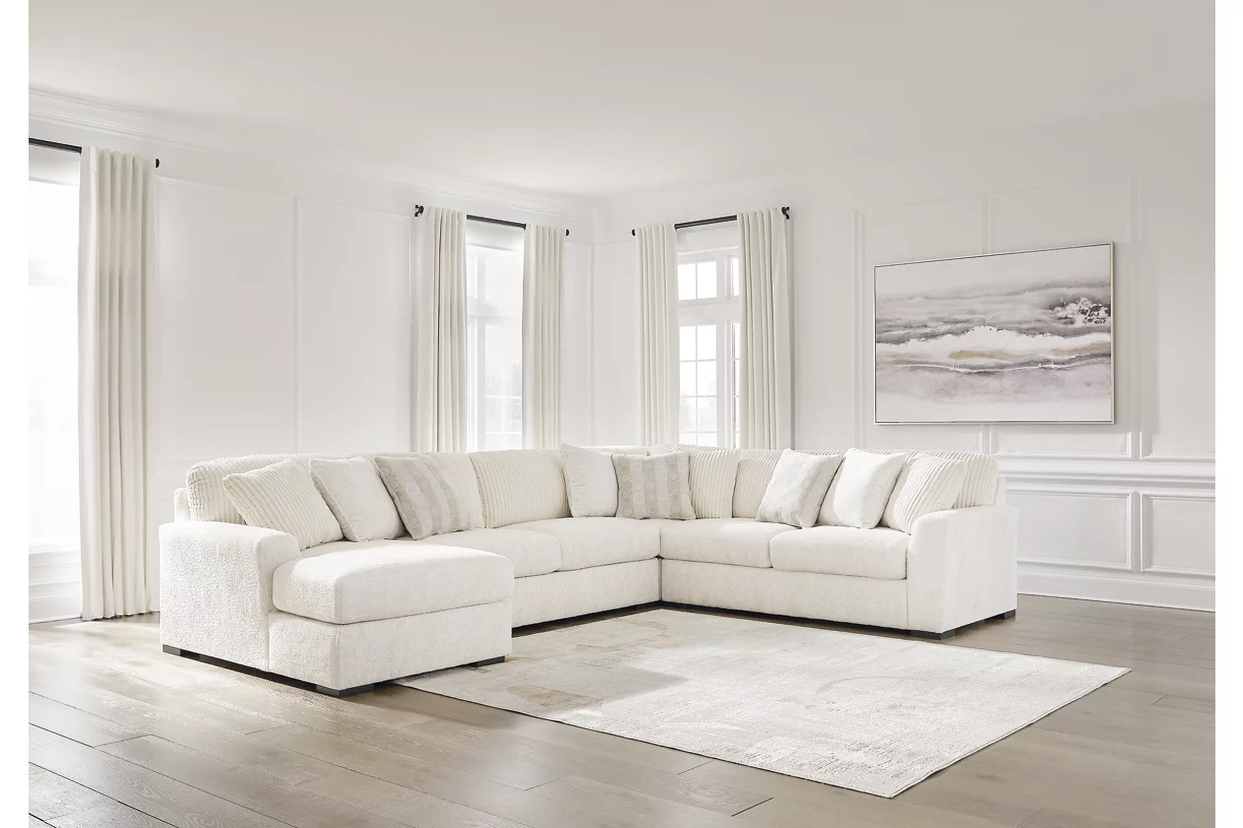 Chessington 4-Piece Sectional with Chaise In Ivory | 1stopbedrooms