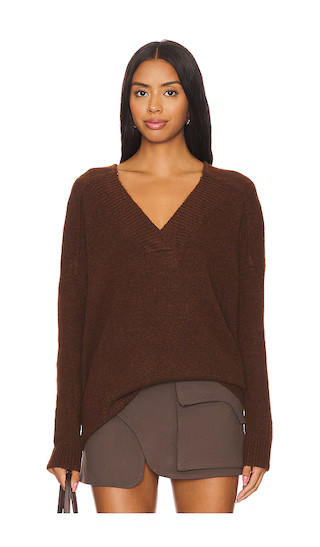 Yorke Oversized Vneck in Chocolate | Revolve Clothing (Global)