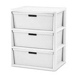 Sterilite Wide 3 Drawer Tower, Plastic Storage Organizer with Removable Decorative Bins, Easy to ... | Walmart (US)