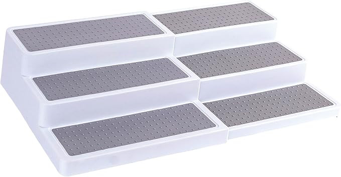 Oizeir 3–Tier Expandable Plastic Spice Rack - Adjustable Length, Stability with Non-Skid Shelf,... | Amazon (US)