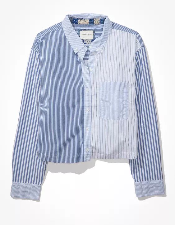 AE Clubhouse Cropped Shirt | American Eagle Outfitters (US & CA)