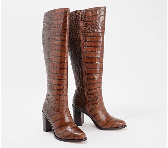 Vince Camuto x Fashion Jackson Tall Shaft Leather Boots - Pearlanie - QVC.com | QVC