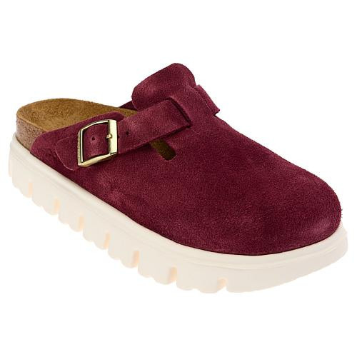 Birkenstock Boston Chunky Suede Clog - Berry Crush - Red - 9/9.5 | HSN