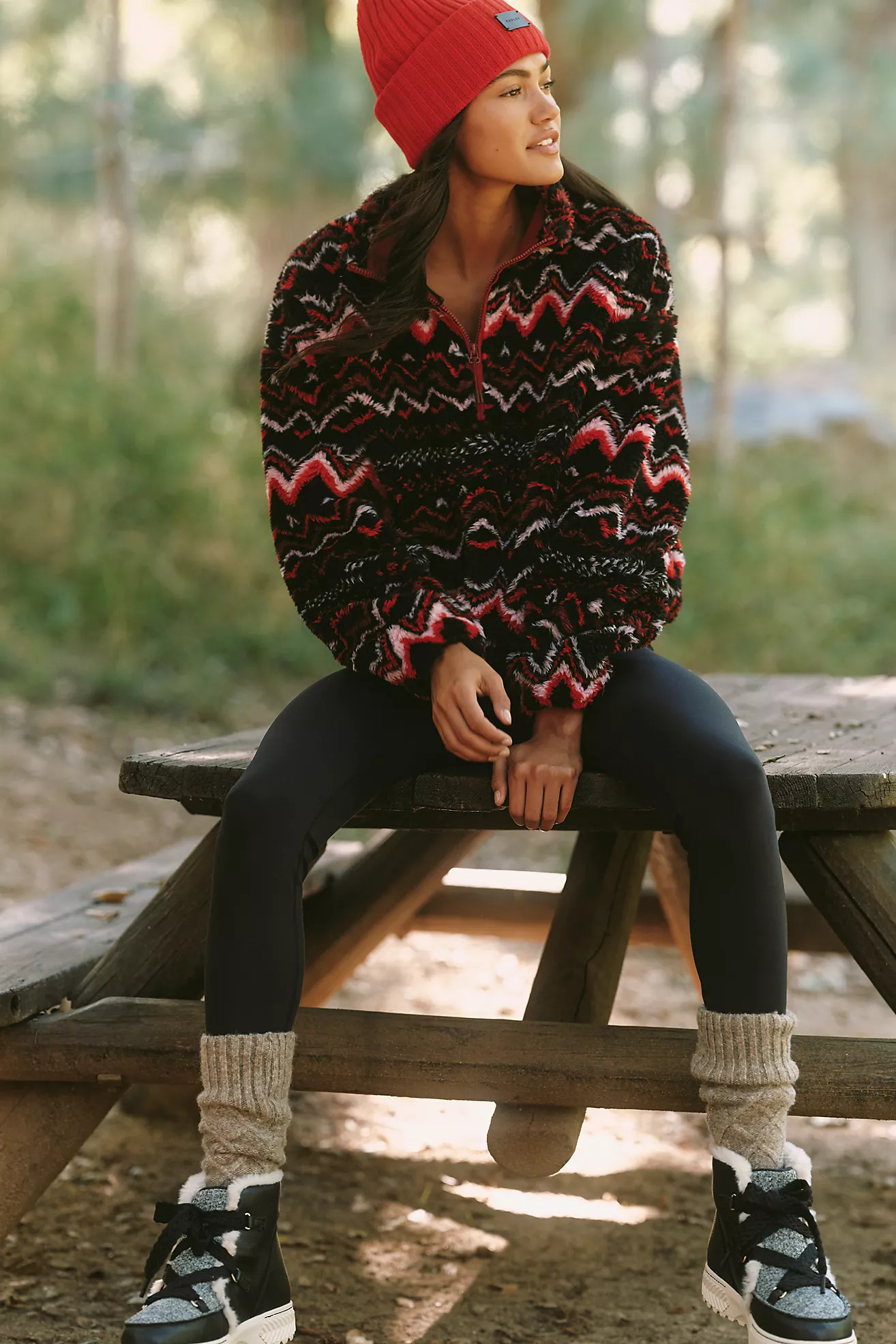 Beach Riot Leona Slopes Sherpa Quarter-Zip Pullover | Anthropologie (US)