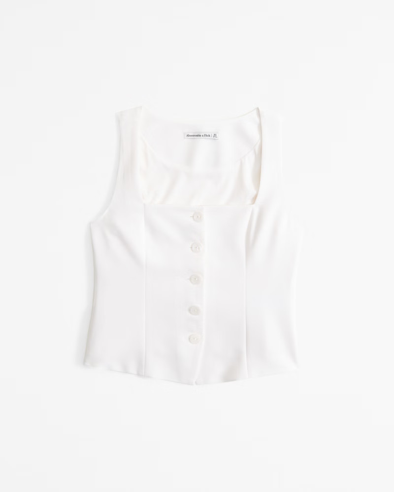 The A&F Mara Tailored Vest Squareneck Set Top | Abercrombie & Fitch (US)