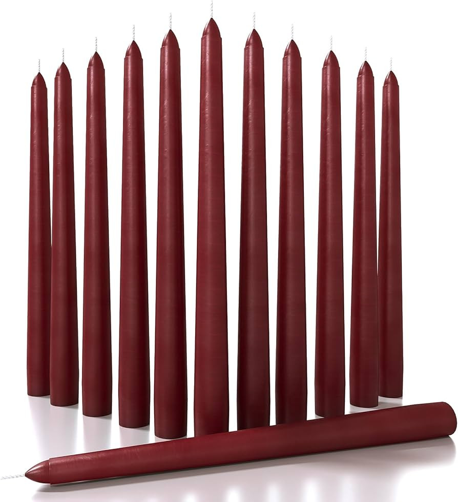 CANDWAX 10 inch Taper Candles Set of 12 - Dripless Taper Candles and Unscented Candlesticks - Per... | Amazon (US)