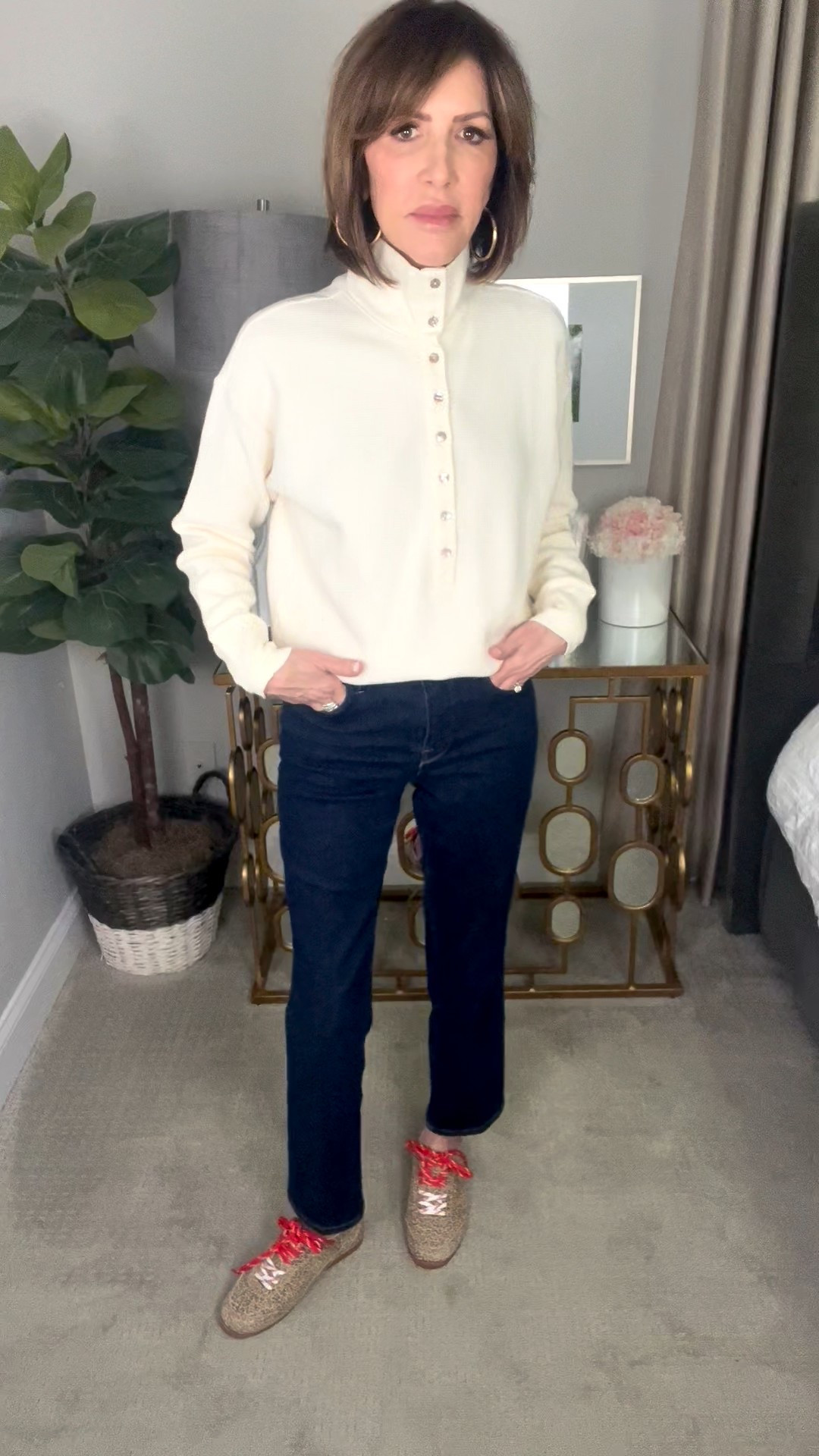 cream pullover, straight leg jeans, leopard sneakers, fall outfit, over 50 outfits 

#LTKOver40 #LTKFindsUnder100 #LTKSeasonal