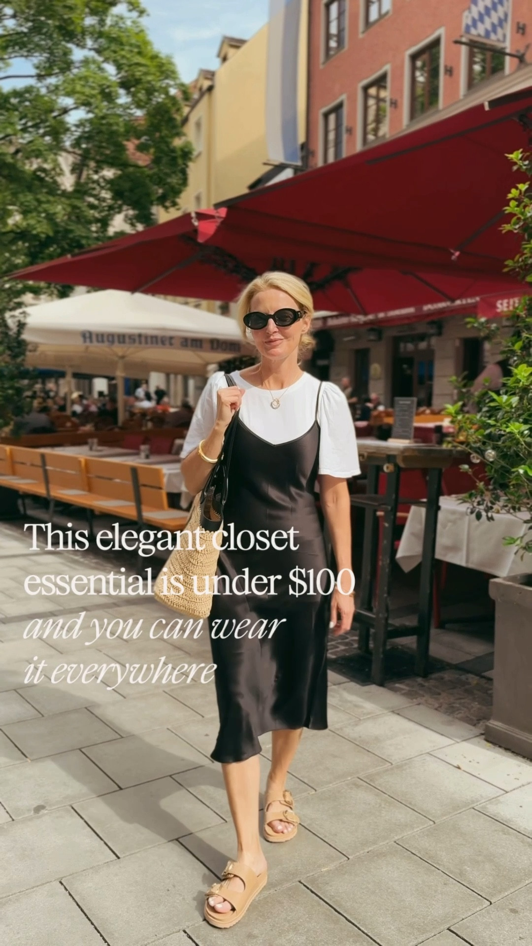 This Quince black silk midi dress is not only incredibly versatile (perfect to wear for day or night!), it’s also washable and very affordable!!! I’m wearing an xs. 

Layer a tee under it or a blazer/jacket over it for additional coverage or wear it on its own. 

PRO TIP: Wear a fitted skirt slip to keep everything smooth and streamlined. 

~Erin xo

#LTKOver40 #LTKMidsize #LTKTravel