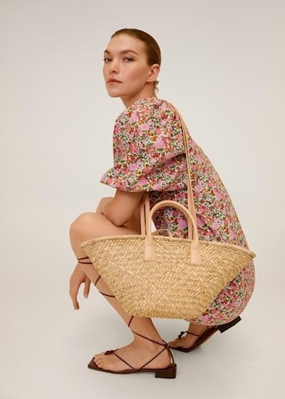 Double strap basket bag | MANGO (US)