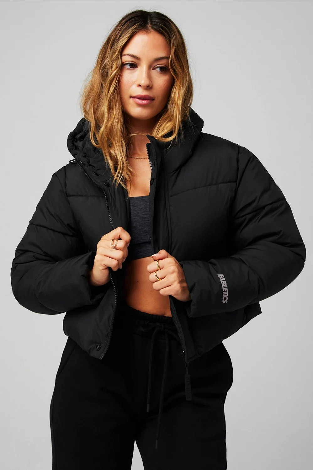 Essential Cropped Hooded Puffer | Fabletics - North America