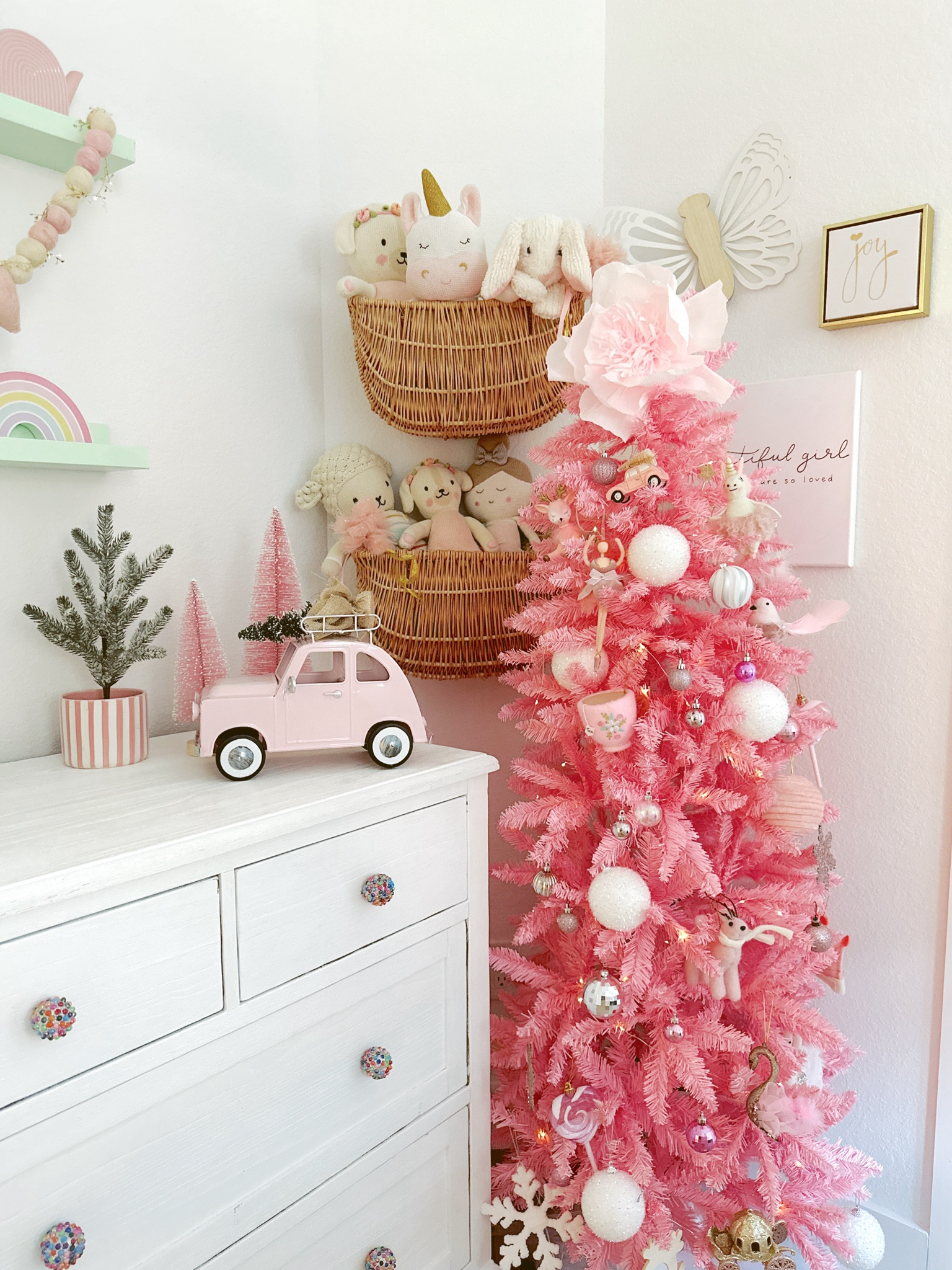 Pink Christmas tree 
Girls room decor 
Stuffed animal storage 


#LTKkids #LTKhome

#LTKHoliday