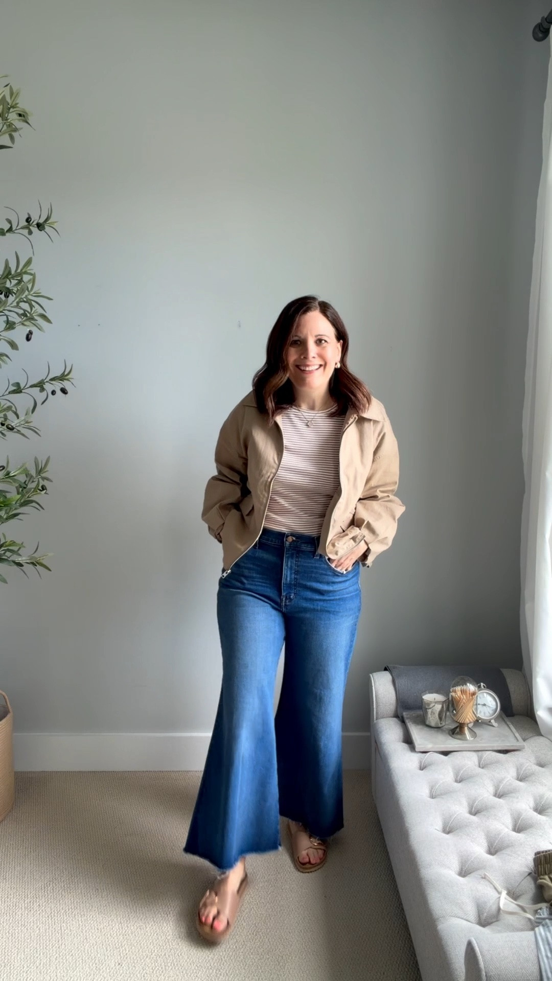 Easy errands outfit from last week. Wearing those Madewell jeans again, I sized up. I also sized up in this elbow sleeve tee to a large. In a small in this jacket.

#LTKOver40 #LTKSaleAlert #LTKMidsize