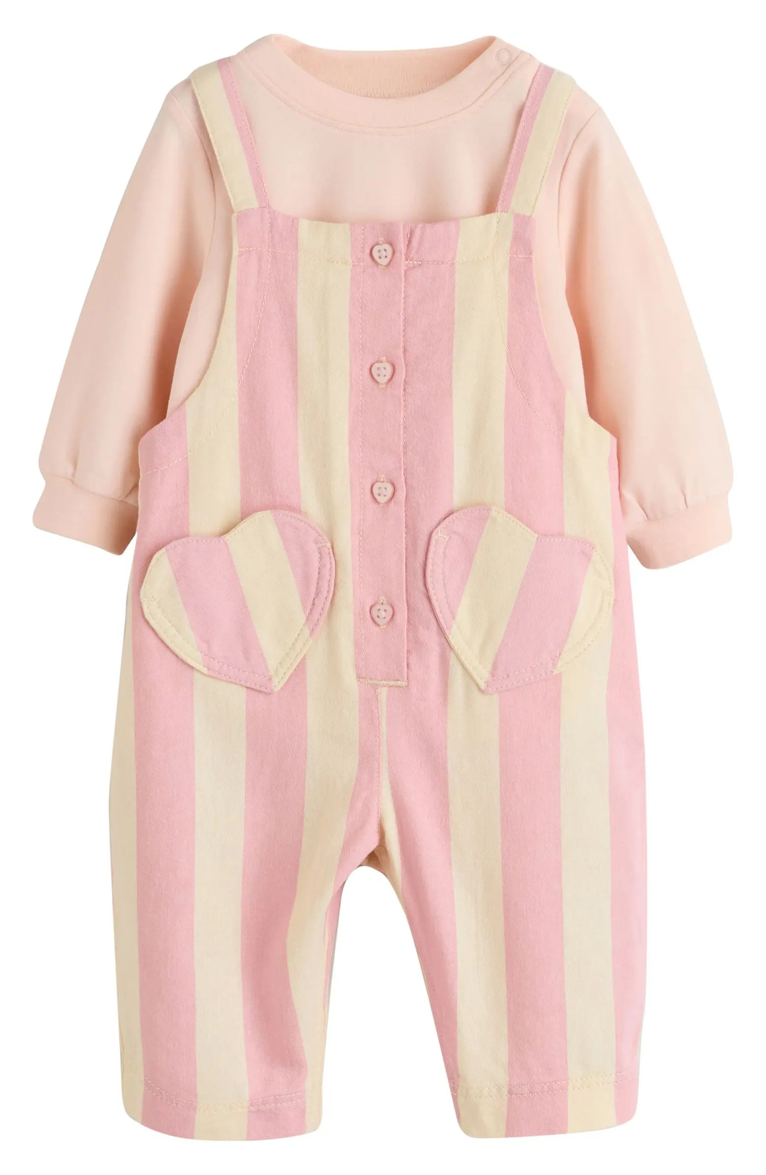 Kids' Stripe Overalls & Bodysuit Set | Nordstrom