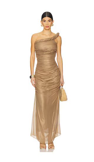 Cult Gaia Jess Dress in Brown. - size 12 | Revolve Clothing (Global)