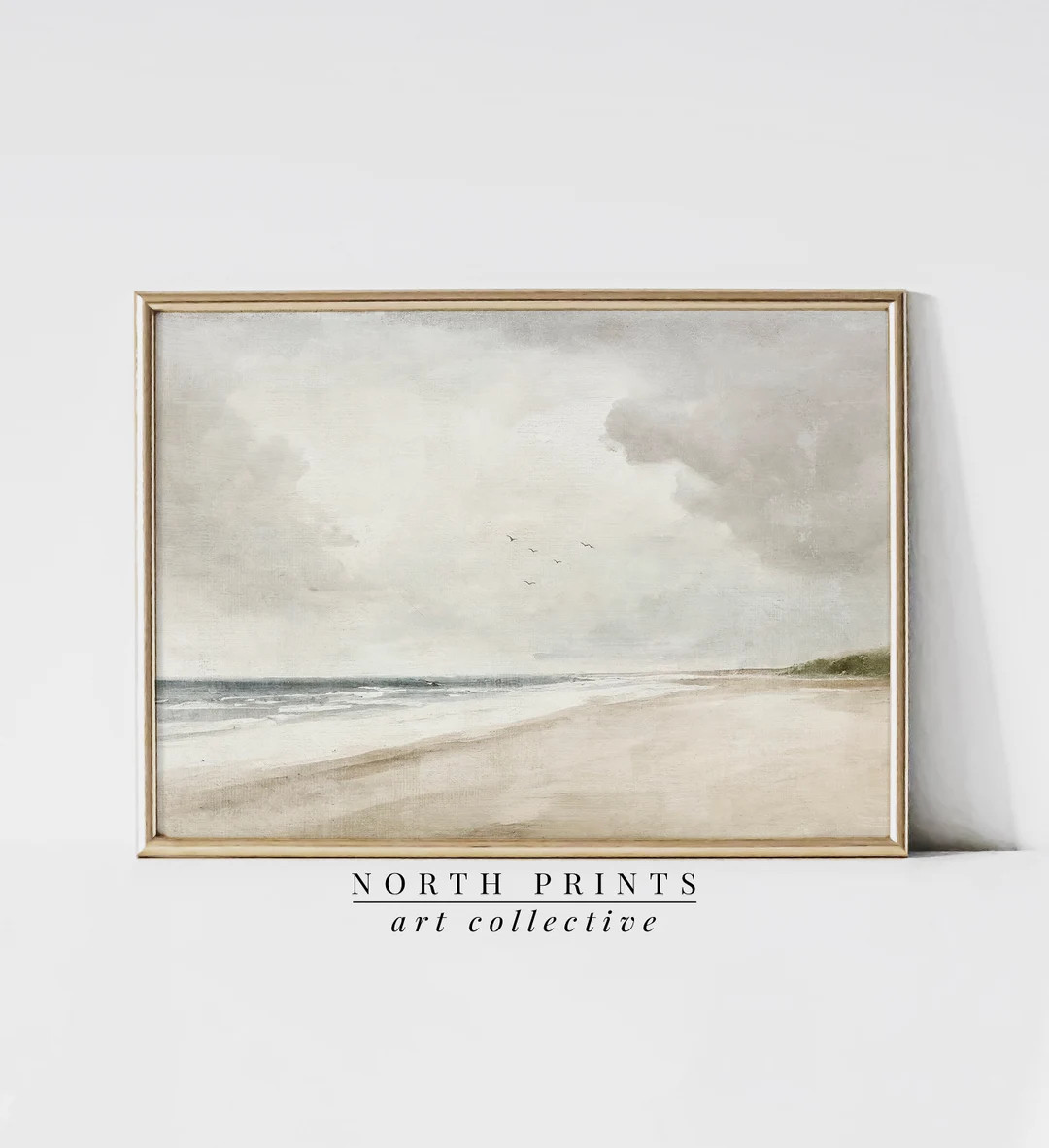 Neutral Coastal Beach Painting: Muted Tones Art Print (Digital Download Printable) 6-50 | Etsy (US)