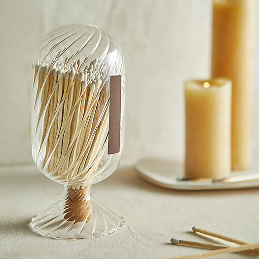 Ridged Glass Cloche with Matches | Terrain