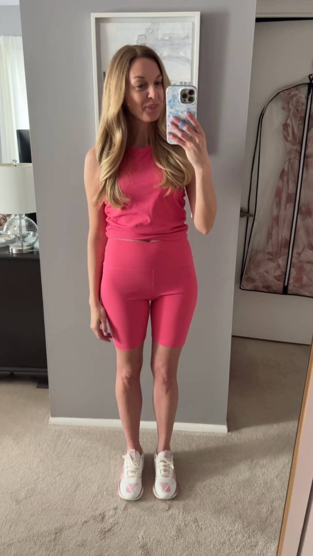 Ribbed workout and yoga set from Amazon. Wearing size large in top and bottom. The shorts are 8 inches which I love! Tall girls - these are fantastic! Each piece is under $30! If you’re tall, size up one. 

workout set, matching set, yoga set, walking outfit, workout outfit, pink set, Amazon find, Amazon workout set 

#LTKFindsUnder50 #LTKActive #LTKStyleTip