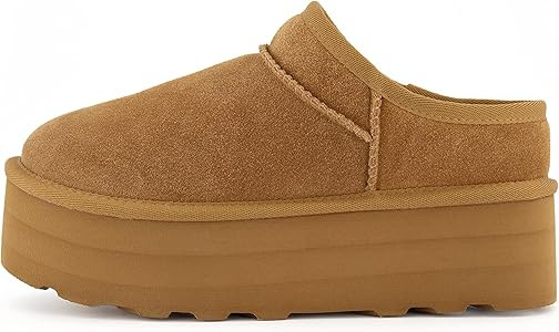 CUSHIONAIRE Women's Huggy Genuine Suede Cozy Mule Platform +Memory Foam, Wide Widths Available | Amazon (US)