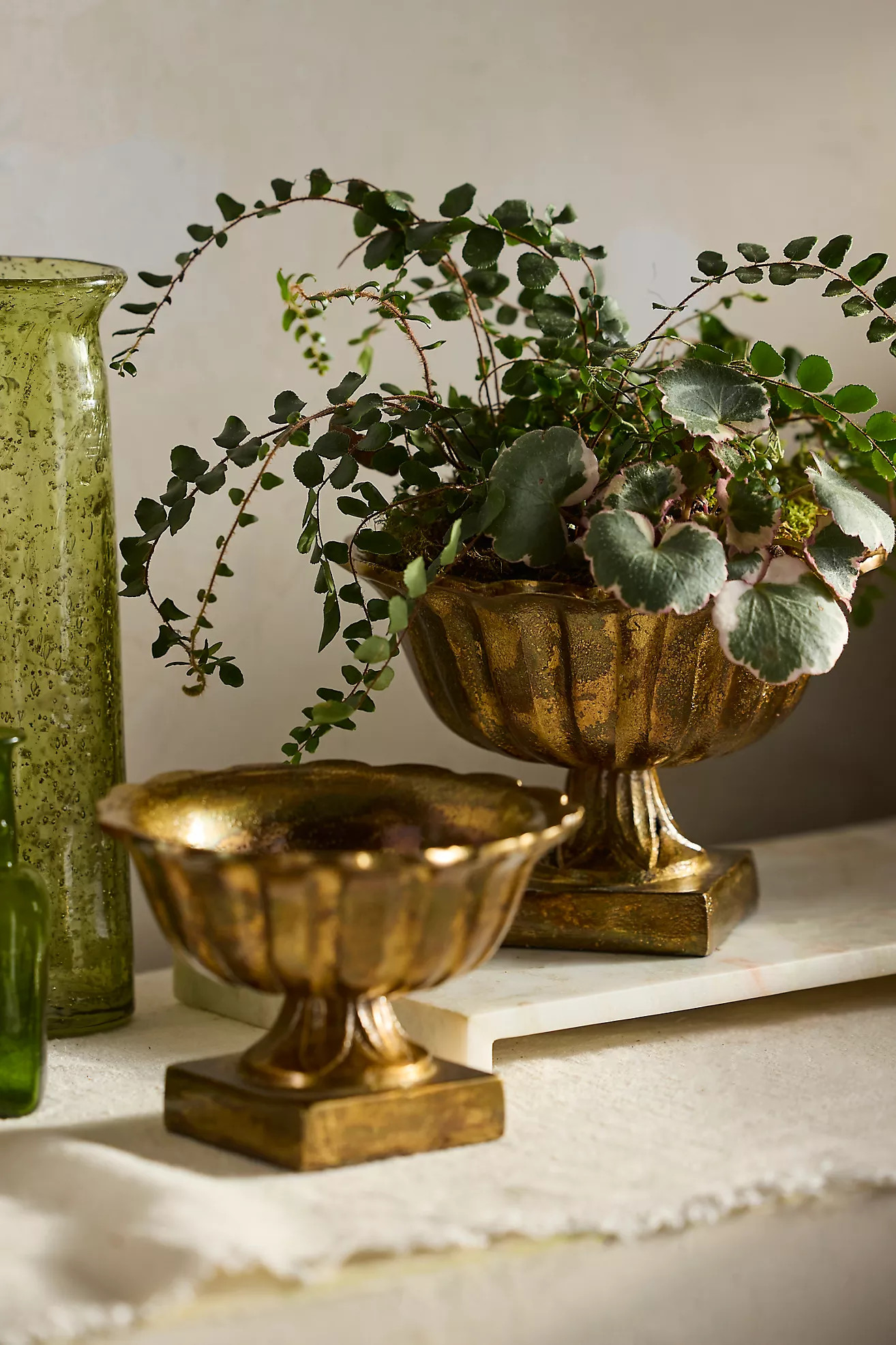 Golden Ruffle Rim Urn Planter | Terrain