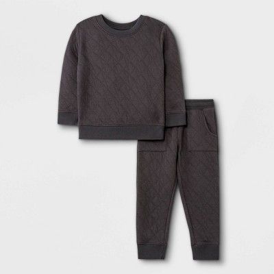 Toddler Boys' 2pc Quilted Fleece Pullover and Pull-On Knit Jogger Pants Set - Cat & Jack™ | Target