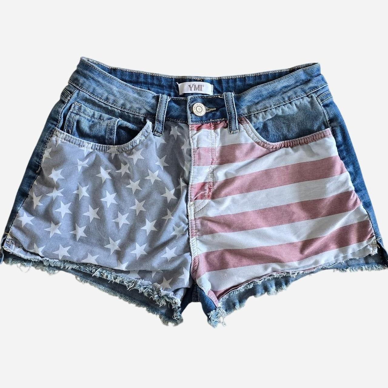 YMI Jeans Women's Shorts - Red/Blue - 7 | Depop US