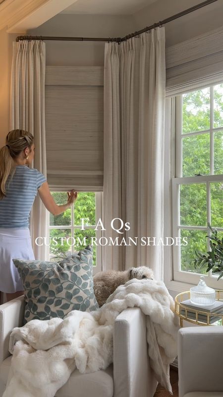 ✨Custom Roman Shades FAQs ✨ 

🔗 Comment SHOP for links 

These beautiful Roman Shades #gifted from @twopagescurtains are customizable in length, width, mount, lining and color! 

🔸Bay Window Roman Shade Details🔸

One (middle big window):
🔹 Marble White Cordless Bamboo
🔹 Outside Mount
🔹 50in Width x 70in Length
🔹 Blackout Liner
🔹 No edge binder

Two (small side windows):
🔹 Marble White Cordless Bamboo
🔹 Outside Mount
🔹 26in Width x 70in Length
🔹 Blackout Liner
🔹 No edge binder

I hung the shades 7 in above my window to make my windows appear taller. 

#homedecor #homesweethome #interiordesign #amazonfinds #amazonhome #shopltk #ltkhome #twopageshome 
