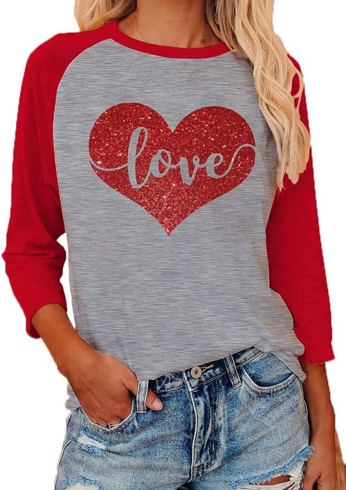 Women Leopard Buffalo Plaid Love Valentine's Day T Shirts Funny Leopard Plaid Letter Printed Shor... | Amazon (US)