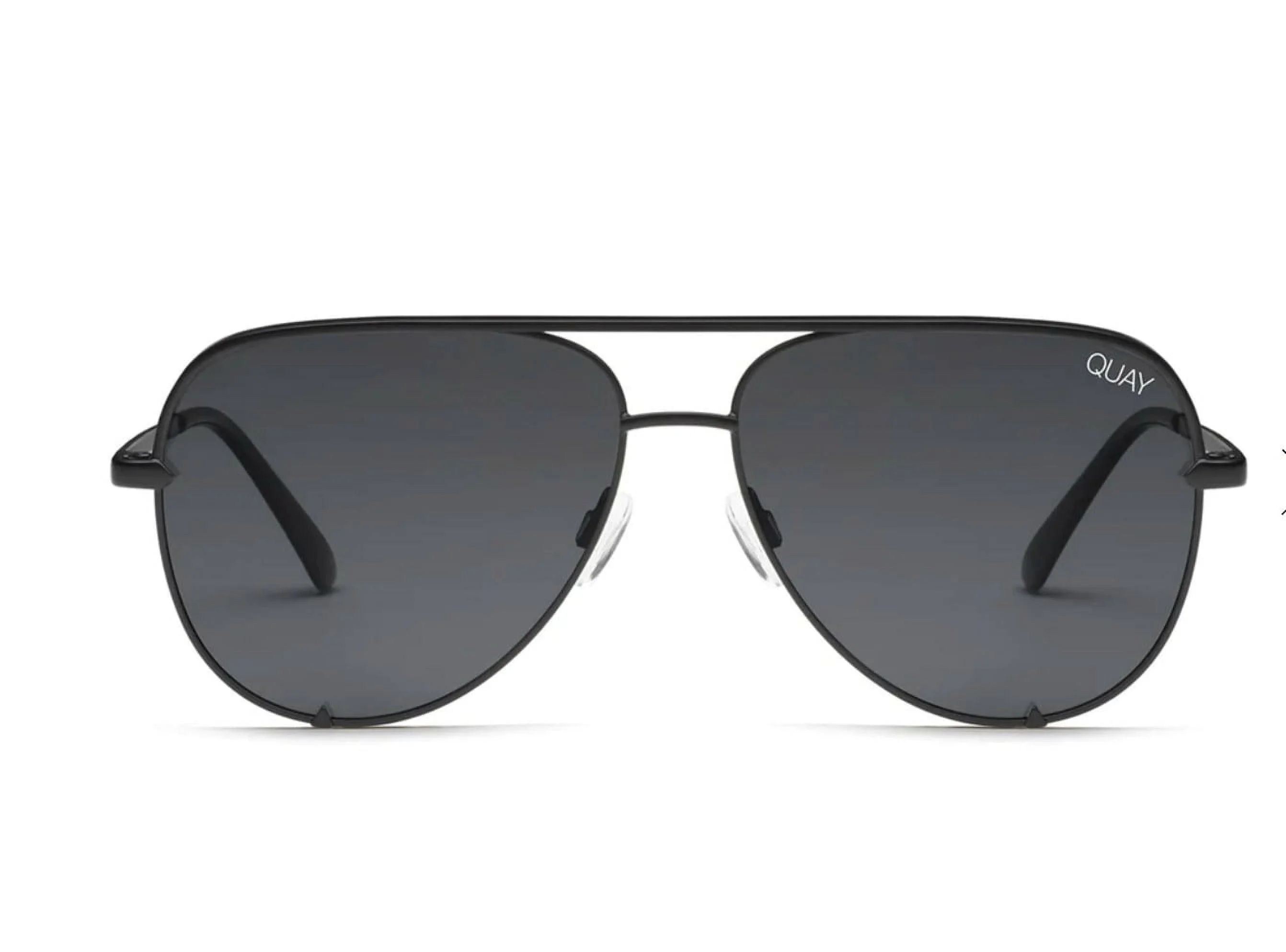 Quay Australia High Key Black Smoke Aviator Sunglasses Oversized | Walmart (US)