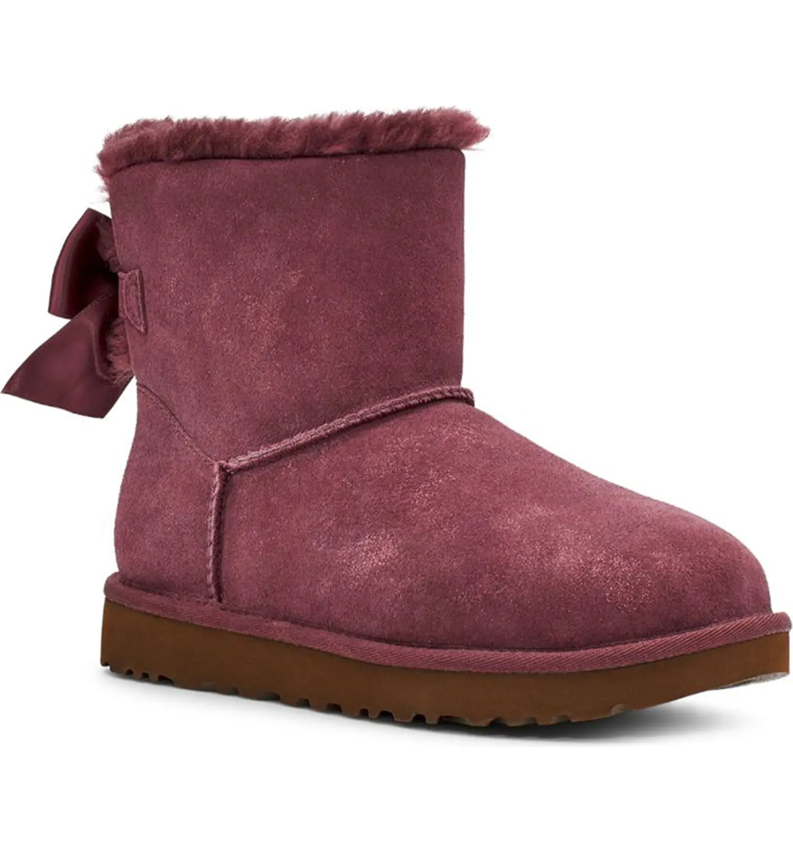 Mini Bailey Bow Glimmer Faux Fur Lined Boot | Nordstrom Rack