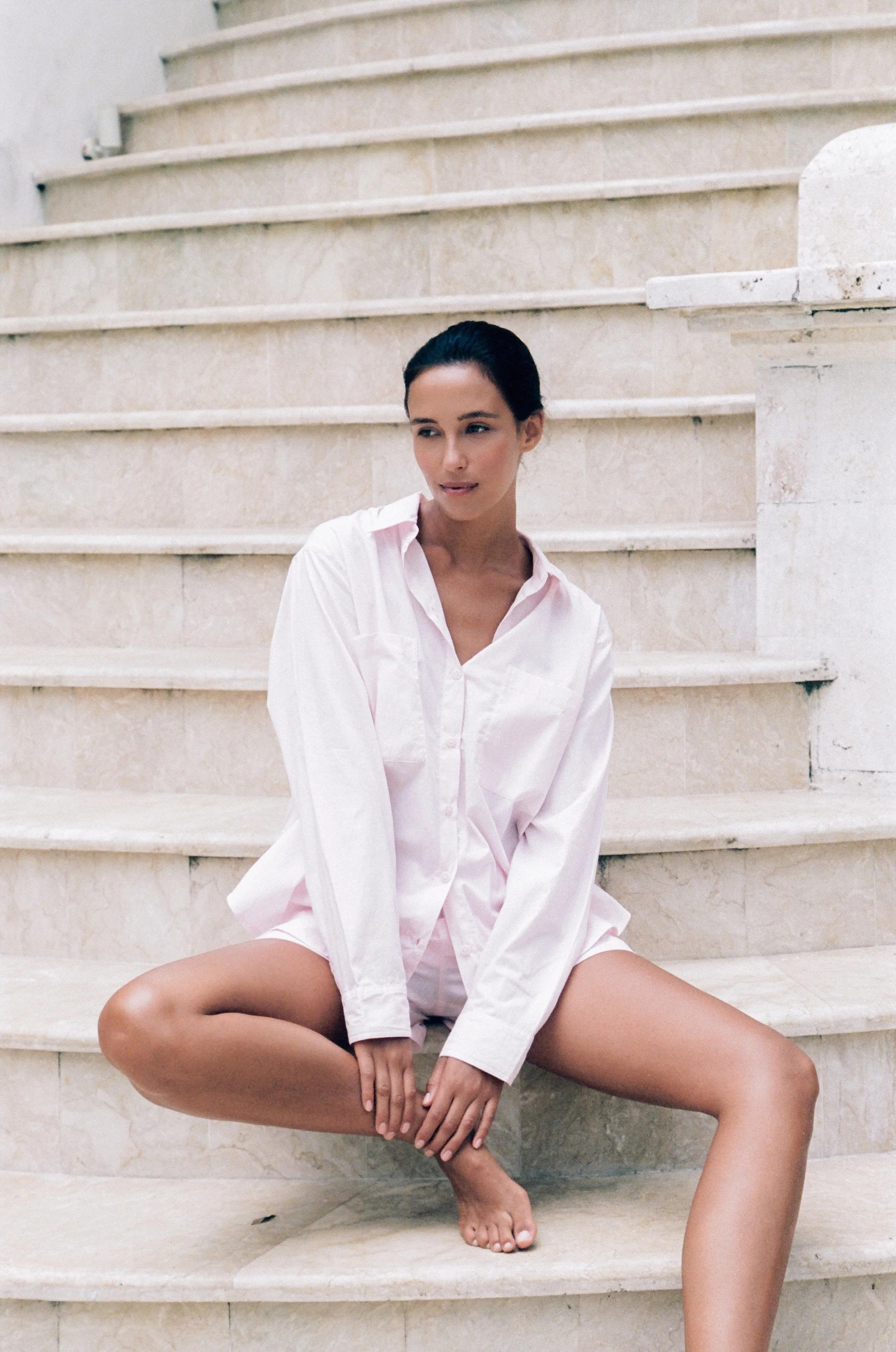 Stevie Lounge Set - Cotton - Ballet Pink | Piyama US