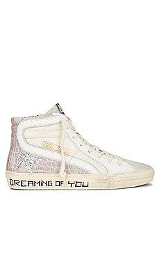 Golden Goose Slide Sneaker in Cream, Dust Pink, Silver, & White from Revolve.com | Revolve Clothing (Global)