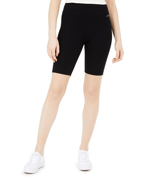 High-Waist Ribbed Bike Shorts | Macys (US)