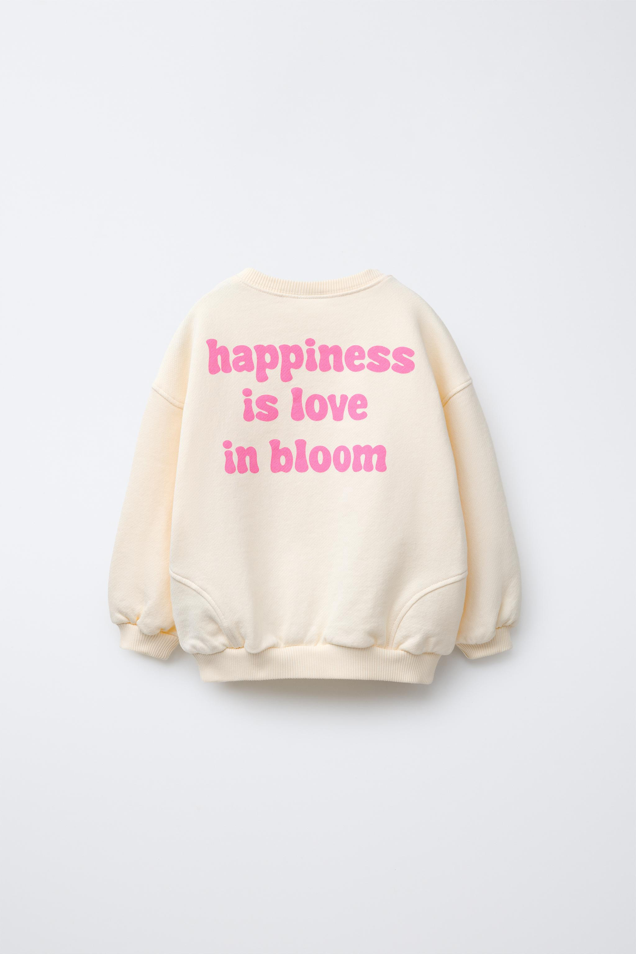 FLORAL EMBROIDERED TEXT SWEATSHIRT | Zara US