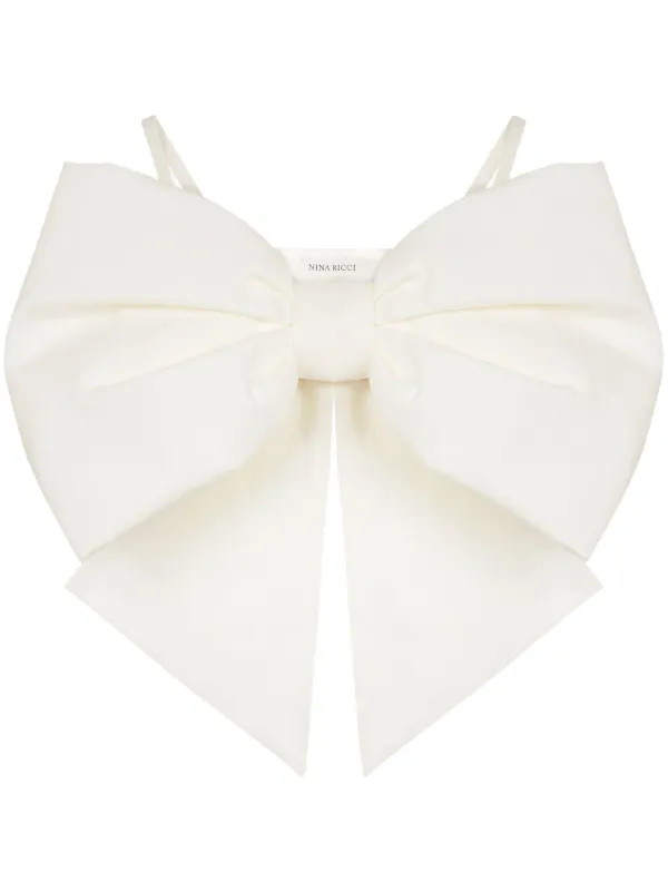 Nina Ricci Bow Linen Bralette - Farfetch | Farfetch Global